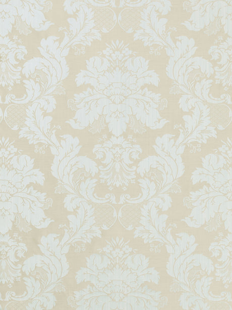 Scalamandre SC 000520166M MIST GREY ON BLUE STRIE DAMASCO SIENESE Fabric - Eade's Wallpaper