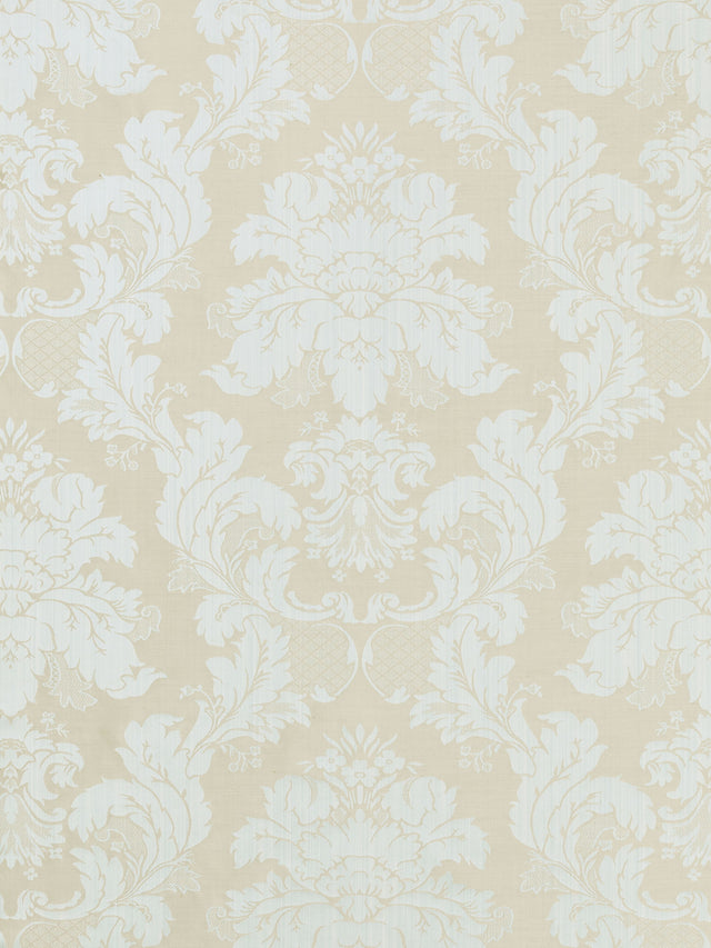 Scalamandre SC 000520166M MIST GREY ON BLUE STRIE DAMASCO SIENESE Fabric - Eade's Wallpaper