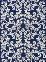 Scalamandre SC 000527029 INDIGO CHIARA EMBROIDERY Fabric - Eade's Wallpaper