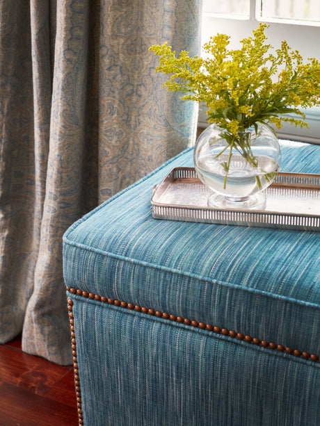 Scalamandre SC 000527095 PEACOCK SUTTON STRIE WEAVE Fabric - Eade's Wallpaper