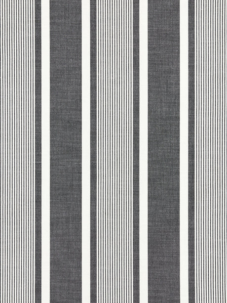 Scalamandre SC 000527111 CARBON WELLFLEET STRIPE Fabric - Eade's Wallpaper