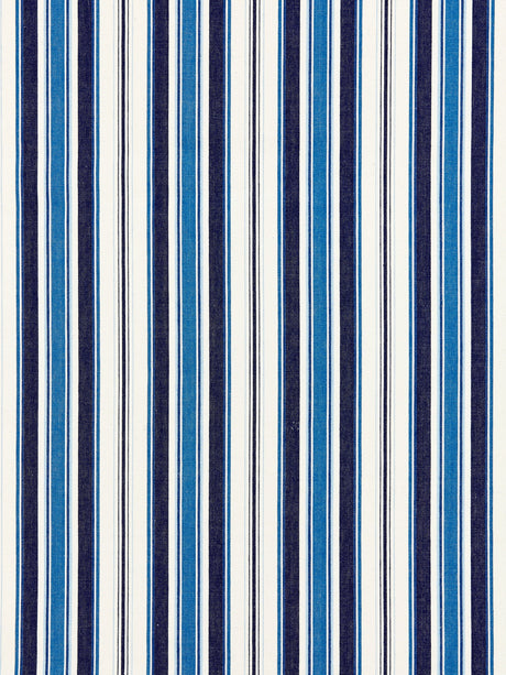 Scalamandre SC 000527113 INDIGO ANDOVER COTTON STRIPE Fabric - Eade's Wallpaper