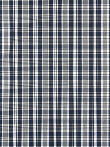 Scalamandre SC 000527122 NAVY PRESTON COTTON PLAID Fabric - Eade's Wallpaper