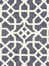 Scalamandre SC 000527149 INDIGO & GREIGE LINEN LATTICE Fabric - Eade's Wallpaper