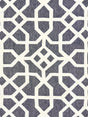Scalamandre SC 000527149 INDIGO & GREIGE LINEN LATTICE Fabric - Eade's Wallpaper