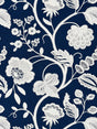 Scalamandre SC 000527151 NAVY KENSINGTON EMBROIDERY Fabric - Eade's Wallpaper