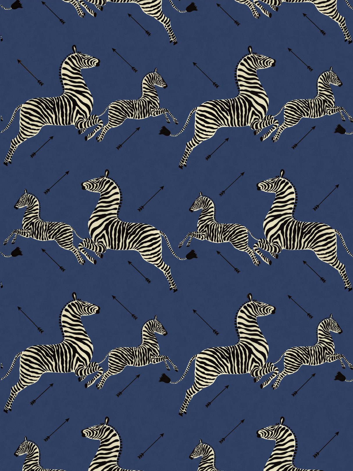 Scalamandre SC 000536378 DENIM ZEBRAS - OUTDOOR Fabric - Eade's Wallpaper