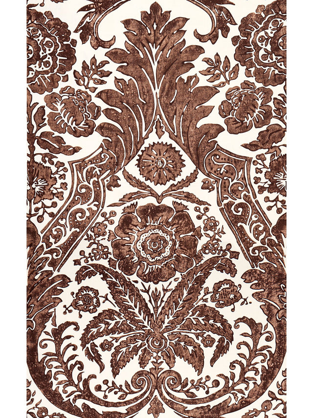 Scalamandre SC 0005WP88354 ESPRESSO LUCIANA DAMASK PRINT WALLPAPER - Eade's Wallpaper