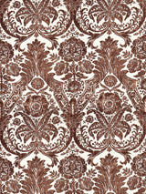 Scalamandre SC 0005WP88354 ESPRESSO LUCIANA DAMASK PRINT WALLPAPER - Eade's Wallpaper