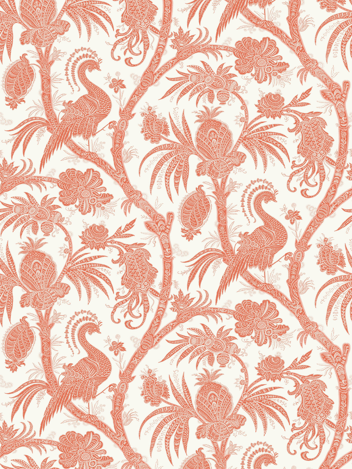 Scalamandre SC 0005WP88355 MANDARIN BALINESE PEACOCK WALLPAPER - Eade's Wallpaper
