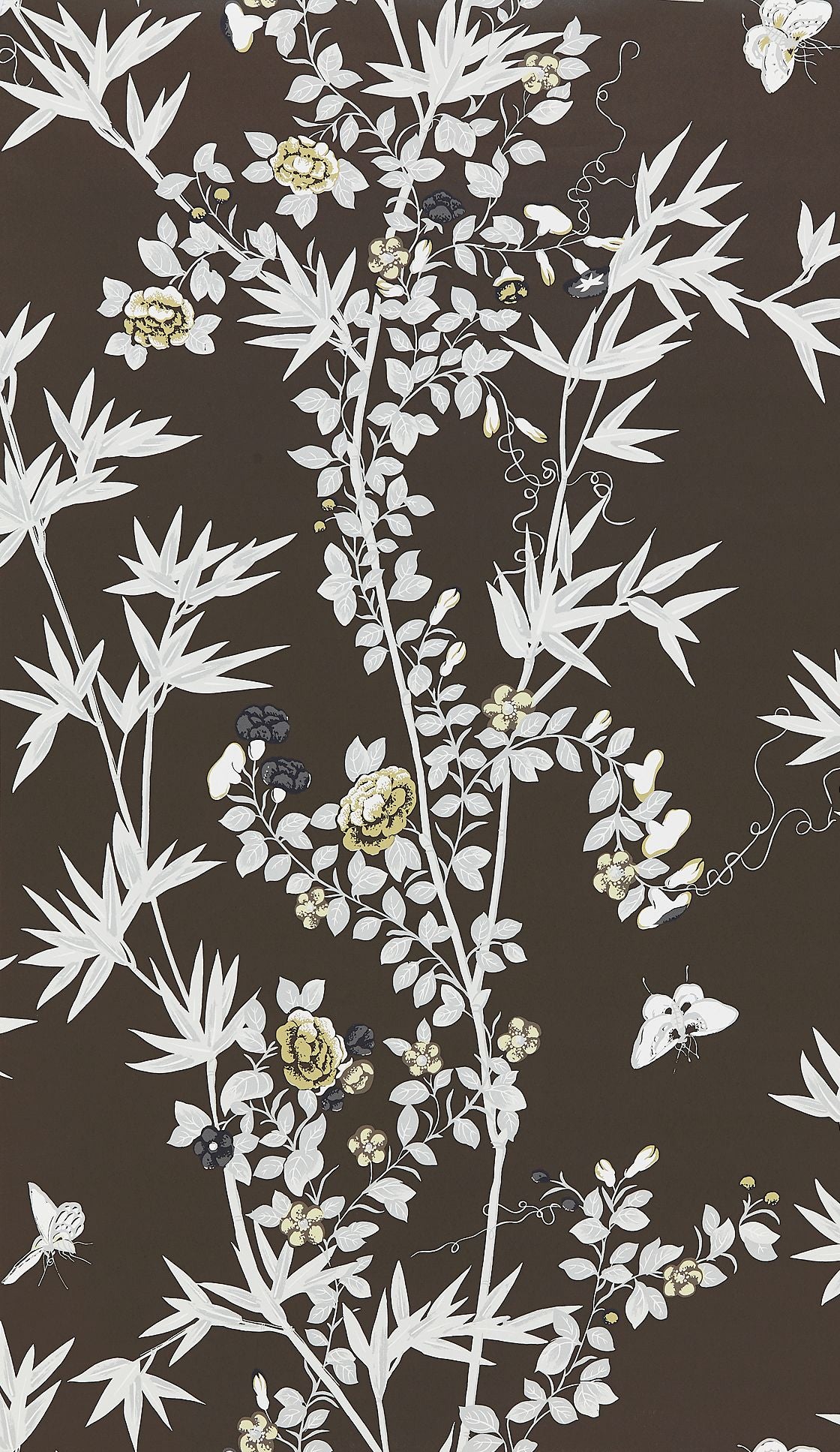 Scalamandre SC 0005WP88375 ESPRESSO JARDIN DE CHINE WALLPAPER - Eade's Wallpaper
