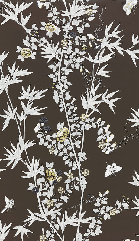 Scalamandre SC 0005WP88375 ESPRESSO JARDIN DE CHINE WALLPAPER - Eade's Wallpaper