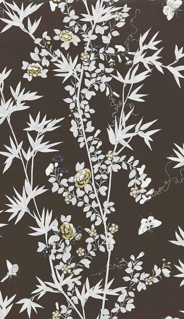 Scalamandre SC 0005WP88375 ESPRESSO JARDIN DE CHINE WALLPAPER - Eade's Wallpaper