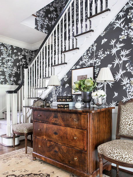 Scalamandre SC 0005WP88375 ESPRESSO JARDIN DE CHINE WALLPAPER - Eade's Wallpaper