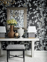 Scalamandre SC 0005WP88375 ESPRESSO JARDIN DE CHINE WALLPAPER - Eade's Wallpaper