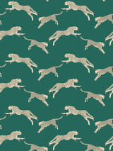 Scalamandre SC 0005WP88449D EVERGREEN LEAPING CHEETAH WALLPAPER - Eade's Wallpaper