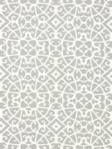 Scalamandre SC 000616559 PEWTER ANSHUN LATTICE Fabric - Eade's Wallpaper