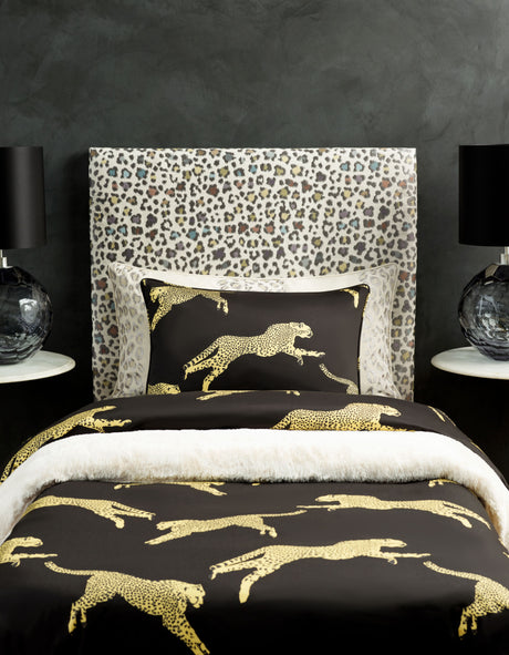 Scalamandre SC 000616634 BLACK MAGIC LEAPING CHEETAH COTTON PRINT Fabric - Eade's Wallpaper