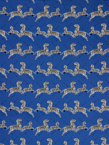 Scalamandre SC 000616641 DENIM ZEBRAS PETITE Fabric - Eade's Wallpaper