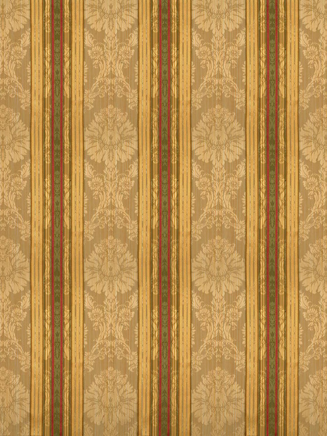 Scalamandre SC 000626166 MULTI ON OCHRE SANTA MARGARITA Fabric - Eade's Wallpaper
