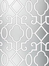 Scalamandre SC 0006WP88356 SILVER - PEARLESCENT MING FRETWORK WALLPAPER - Eade's Wallpaper