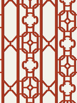 Scalamandre SC 0006WP88582D LACQUER RED JOANNA FRET WALLPAPER - Eade's Wallpaper