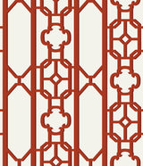 Scalamandre SC 0006WP88582D LACQUER RED JOANNA FRET WALLPAPER - Eade's Wallpaper