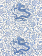 Scalamandre SC 000716558 HYACINTH BLUE CHI'EN DRAGON LINEN PRINT Fabric - Eade's Wallpaper