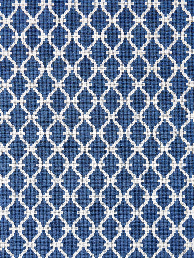 Scalamandre SC 000727009 DENIM TRELLIS WEAVE Fabric - Eade's Wallpaper