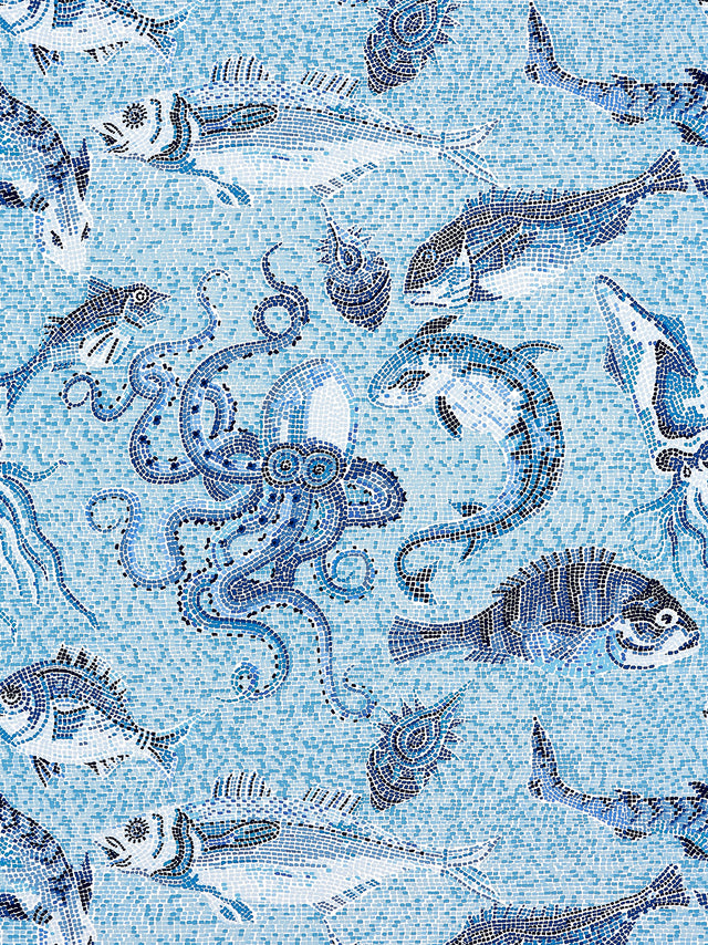 Scalamandre SC 0007WP81545 BLUE MIKONOS WALLPAPER - Eade's Wallpaper