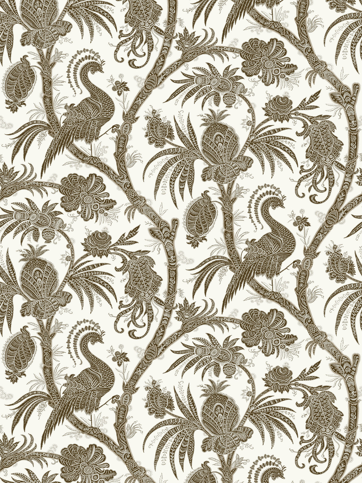 Scalamandre SC 0007WP88355 JAVA BALINESE PEACOCK WALLPAPER - Eade's Wallpaper