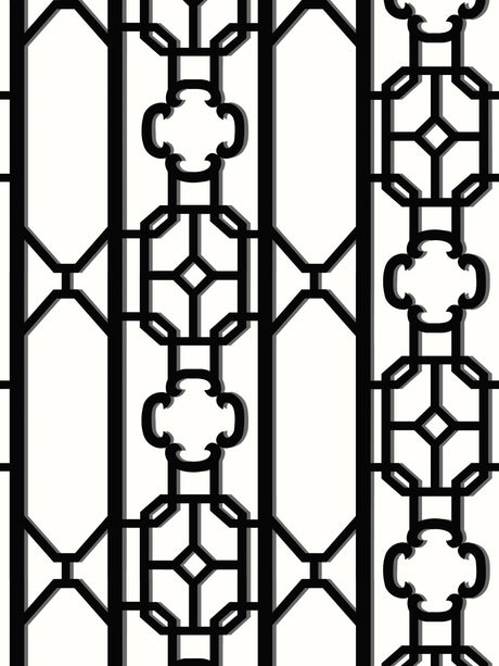 Scalamandre SC 0007WP88582D ONYX JOANNA FRET WALLPAPER - Eade's Wallpaper
