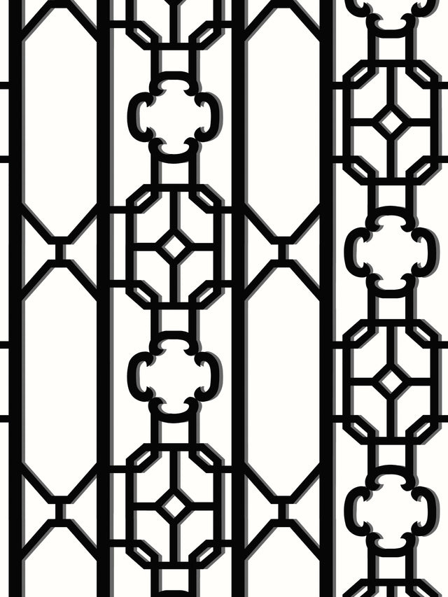Scalamandre SC 0007WP88582D ONYX JOANNA FRET WALLPAPER - Eade's Wallpaper