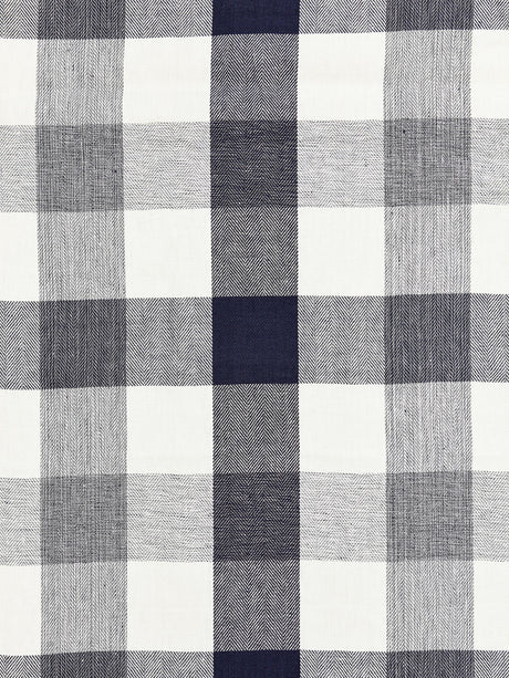 Scalamandre SC 000827135 NAVY WESTPORT LINEN PLAID Fabric - Eade's Wallpaper