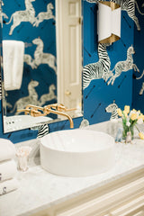 Scalamandre SC 0008WP81388M DENIM ZEBRAS - WALLPAPER - Eade's Wallpaper