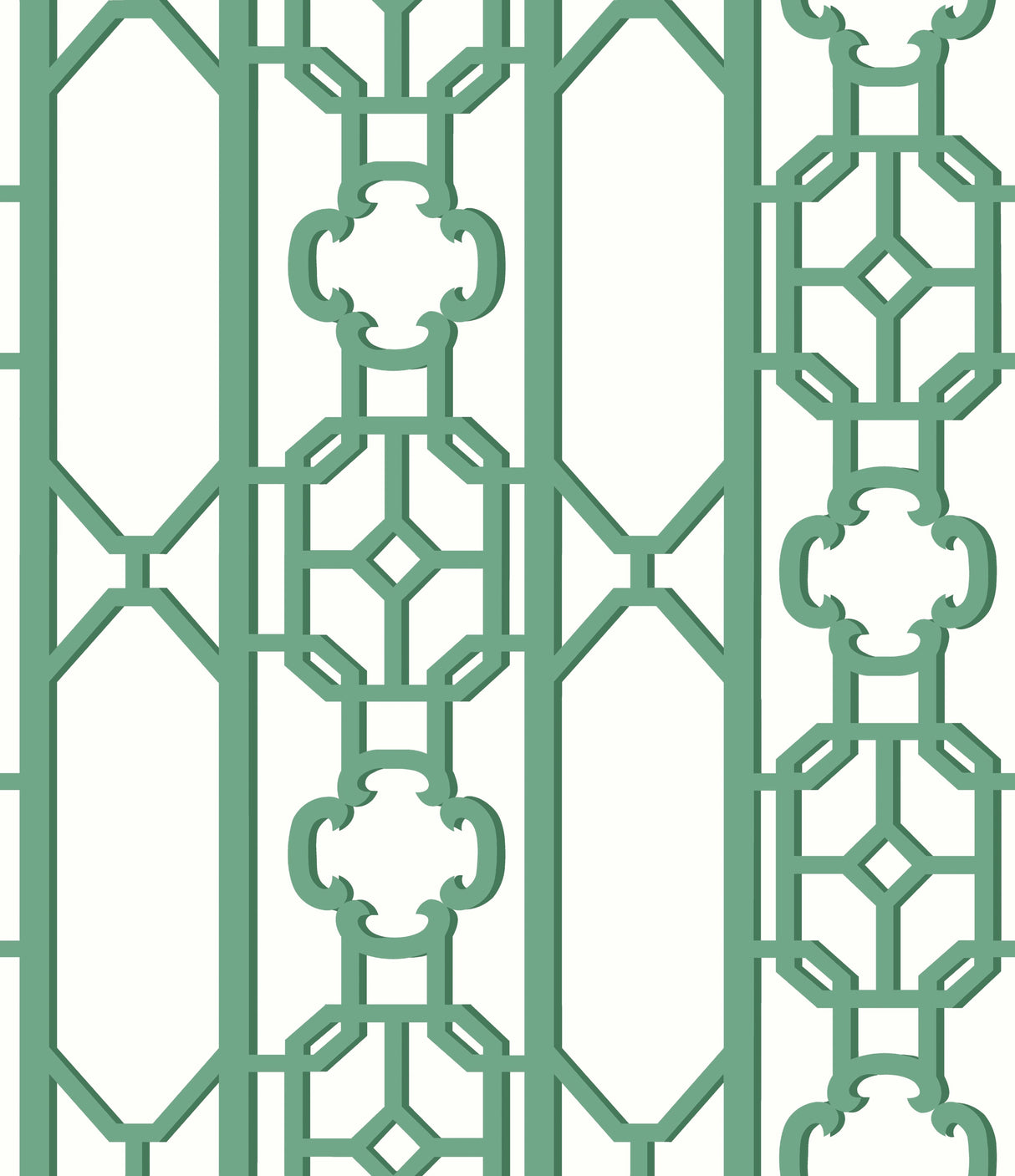 Scalamandre SC 0008WP88582D GAZEBO GREEN JOANNA FRET WALLPAPER - Eade's Wallpaper