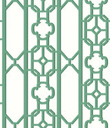 Scalamandre SC 0008WP88582D GAZEBO GREEN JOANNA FRET WALLPAPER - Eade's Wallpaper