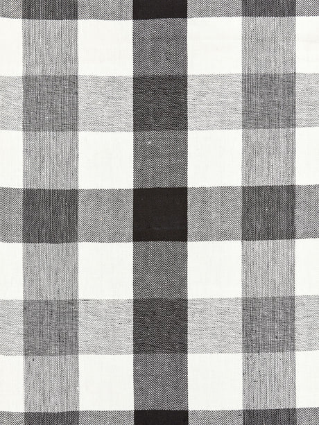 Scalamandre SC 000927135 NOIR WESTPORT LINEN PLAID Fabric - Eade's Wallpaper