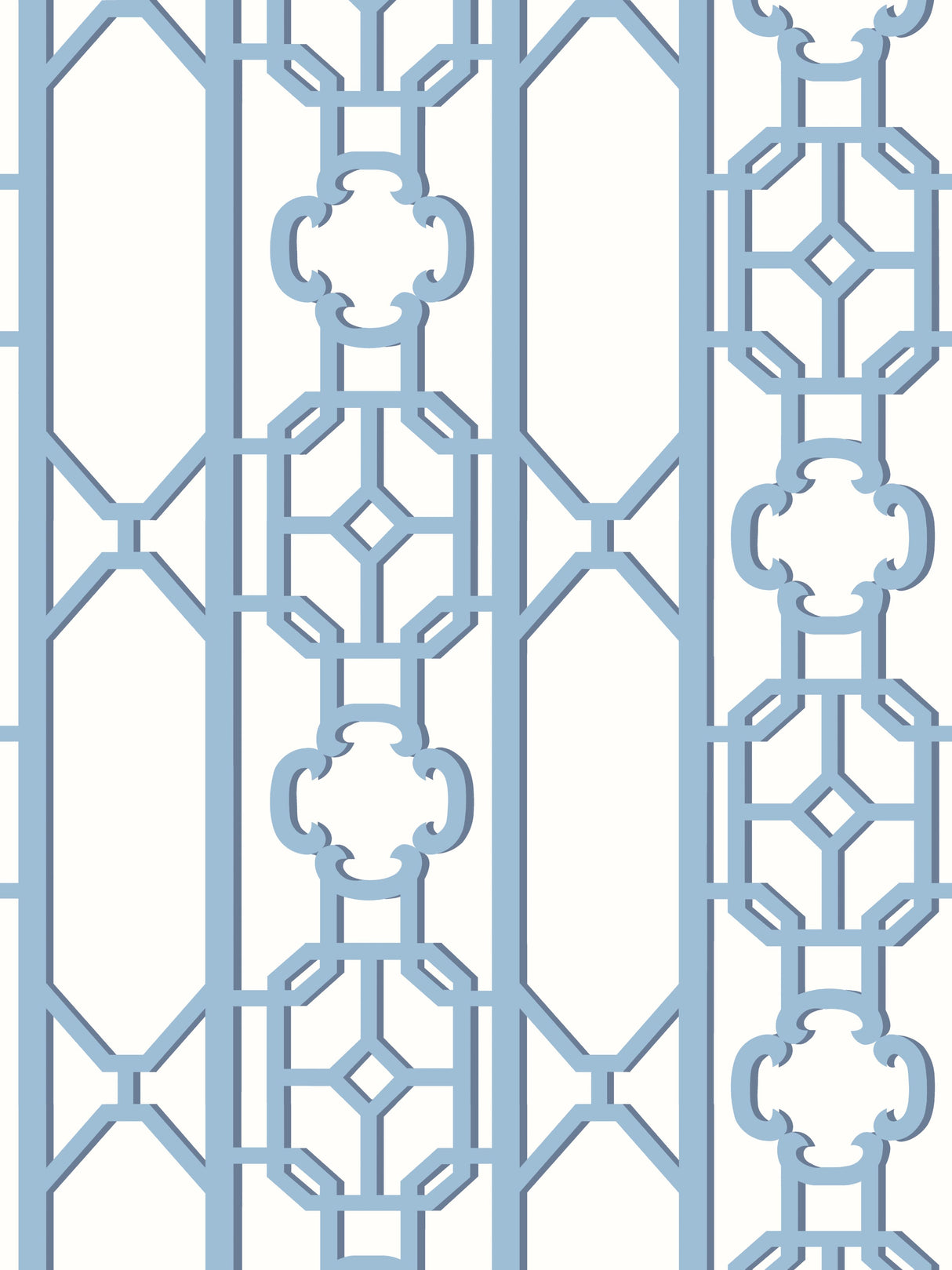 Scalamandre SC 0011WP88582D BLUE JAY JOANNA FRET WALLPAPER - Eade's Wallpaper