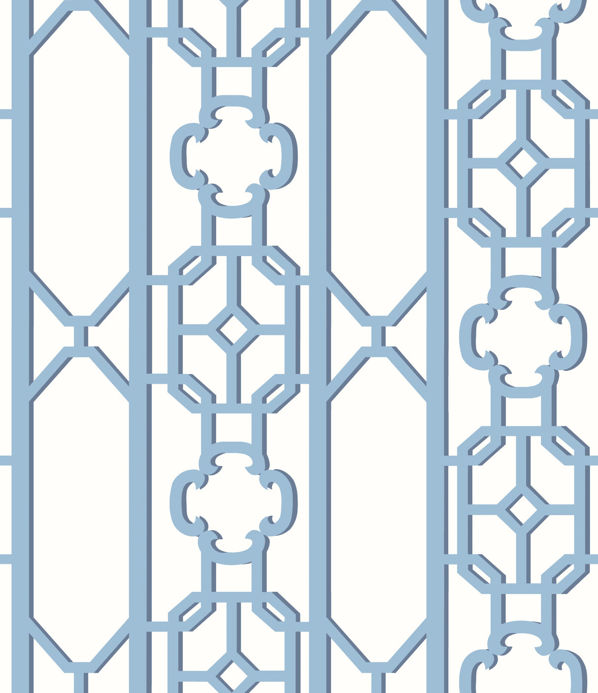 Scalamandre SC 0011WP88582D BLUE JAY JOANNA FRET WALLPAPER - Eade's Wallpaper