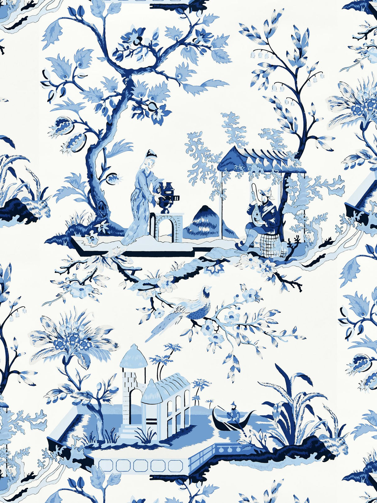 Scalamandre SC 0012WP81212 PORCELAIN CH'IN LING WALLPAPER - Eade's Wallpaper