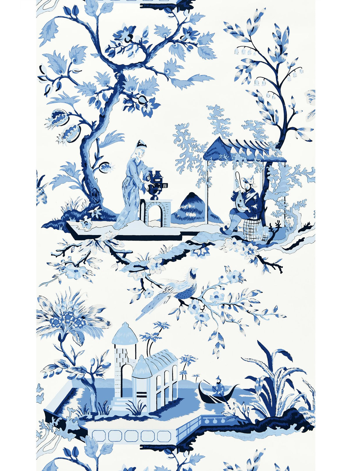 Scalamandre SC 0012WP81212 PORCELAIN CH'IN LING WALLPAPER - Eade's Wallpaper