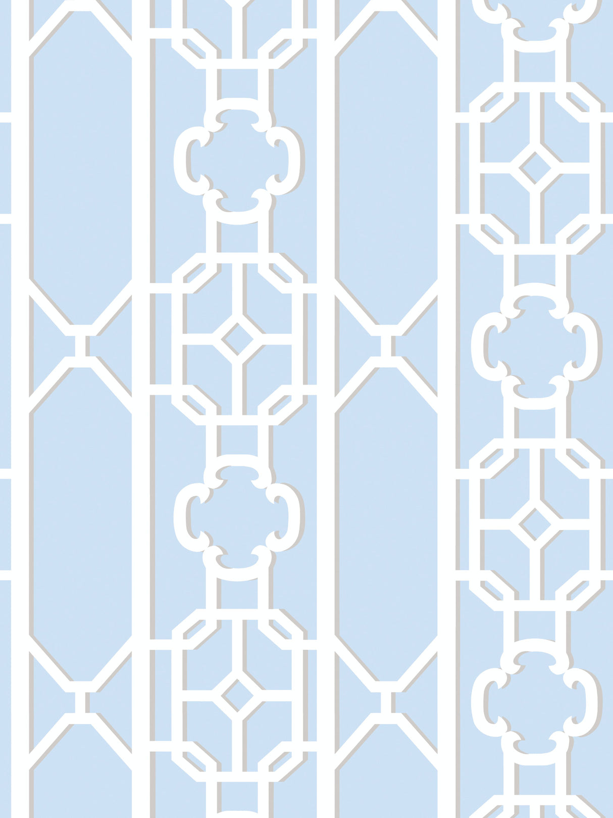 Scalamandre SC 0012WP88582D POWDER BLUE JOANNA FRET WALLPAPER - Eade's Wallpaper