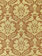 Scalamandre SC 00131098MM CHOCOLATE & GOLD LOVE BIRD Fabric - Eade's Wallpaper