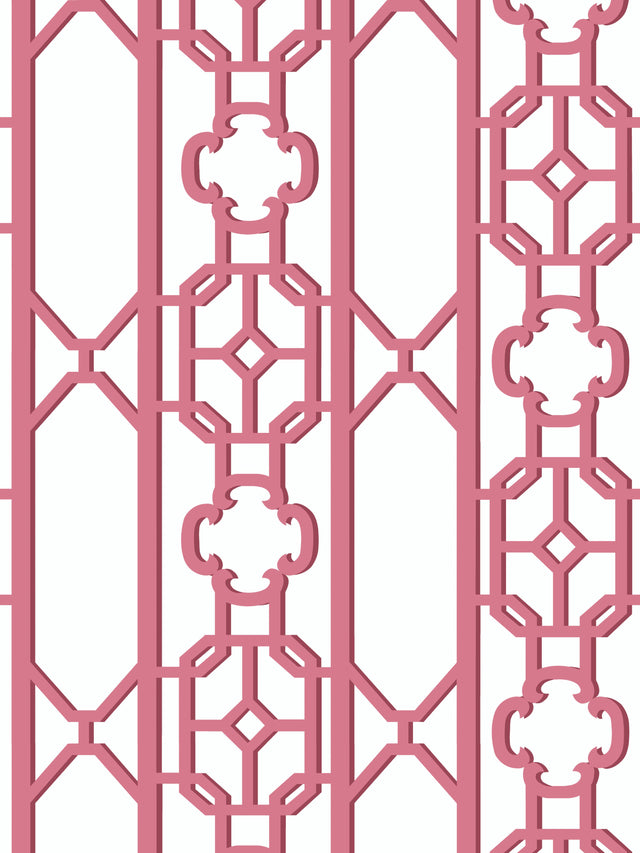 Scalamandre SC 0014WP88582D RASPBERRY JOANNA FRET WALLPAPER - Eade's Wallpaper