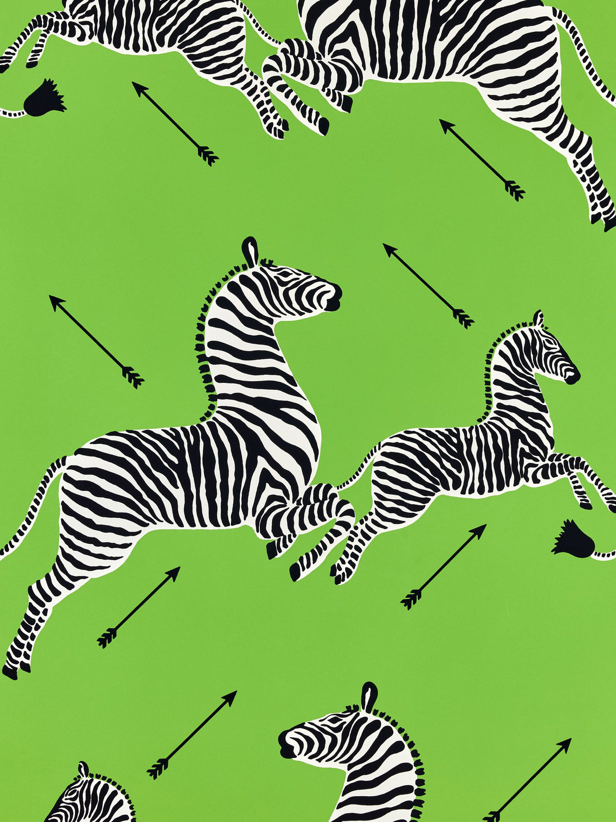 Scalamandre SC 0015WP81388M LIMELIGHT ZEBRAS - WALLPAPER