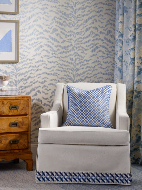 Scalamandre SC 001826692M LAPIS POMFRET Fabric - Eade's Wallpaper