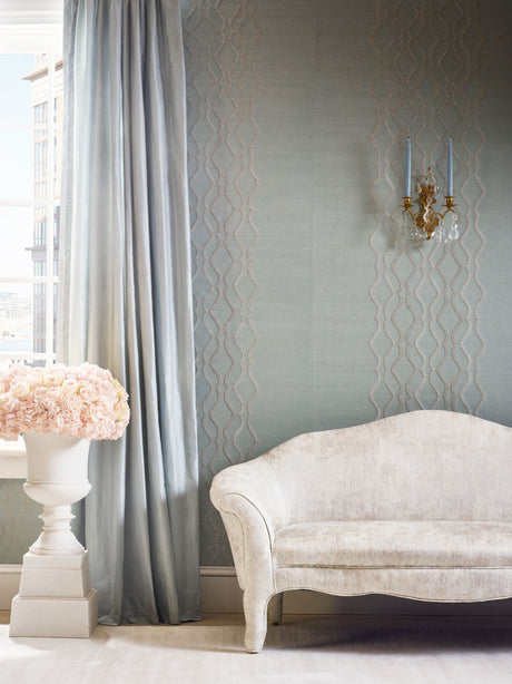 Scalamandre SC 001836383 GLACIER DYNASTY TAFFETA Fabric - Eade's Wallpaper