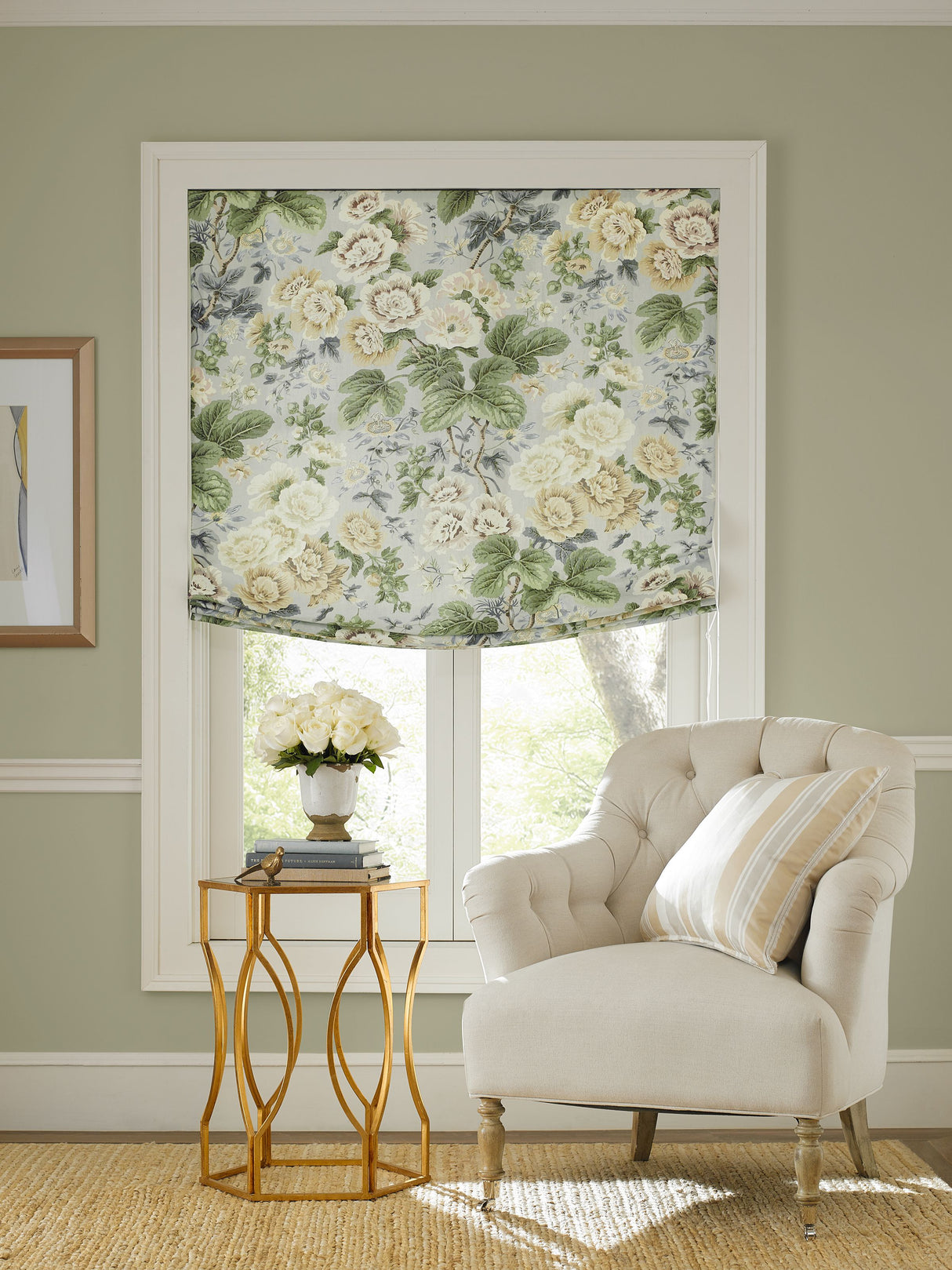 Scalamandre SC 000216595 RICH CREAM HIGHGROVE LINEN PRINT Fabric - Eade's Wallpaper