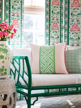 Scalamandre SC 000216613 SPRING GREEN ROYAL PEONY LINEN PRINT Fabric - Eade's Wallpaper